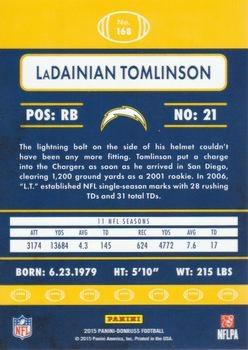 2015 Donruss - Press Proof Blue #168 LaDainian Tomlinson Back