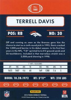 2015 Donruss - Press Proof Blue #185 Terrell Davis Back