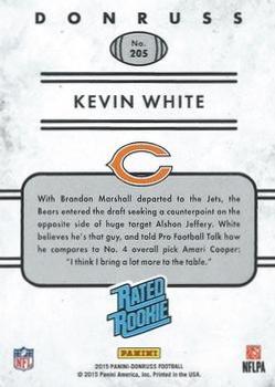 2015 Donruss - Press Proof Silver #205 Kevin White Back