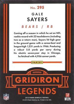 2015 Donruss - Press Proof Silver #295 Gale Sayers Back