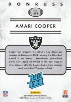 2015 Donruss - Press Proof Gold #203 Amari Cooper Back