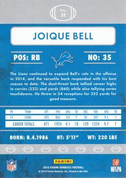 2015 Donruss - Press Proof Black #51 Joique Bell Back