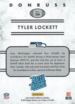 2015 Donruss - Press Proof Black #218 Tyler Lockett Back