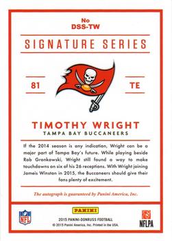 2015 Donruss - Signature Series #DSS-TW Timothy Wright Back