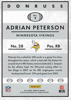2015 Donruss - Throwback Rookies 1984 #9 Adrian Peterson Back
