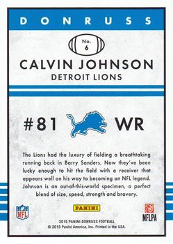 2015 Donruss - Throwback Rookies 1985 #6 Calvin Johnson Back