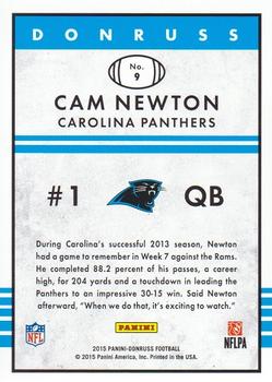2015 Donruss - Throwback Rookies 1985 #9 Cam Newton Back
