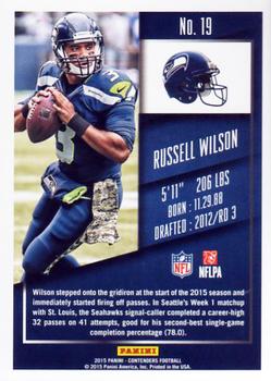 2015 Panini Contenders #19 Russell Wilson Back