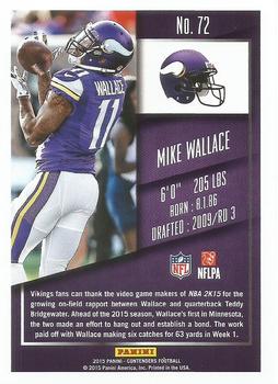 2015 Panini Contenders #72 Mike Wallace Back