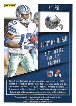 2015 Panini Contenders #251 Lucky Whitehead Back