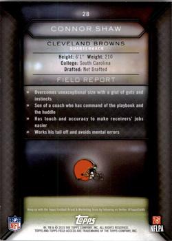 2015 Topps Field Access #28 Connor Shaw Back