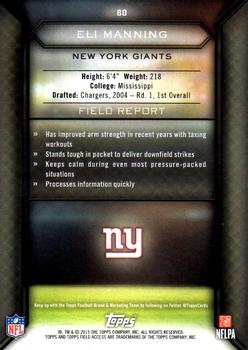 2015 Topps Field Access #80 Eli Manning Back