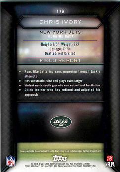 2015 Topps Field Access #176 Chris Ivory Back