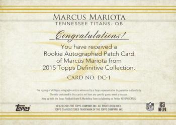 2015 Topps Definitive Collection #DC-1 Marcus Mariota Back