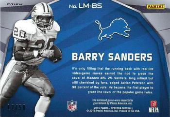 2015 Panini Spectra - Epic Legends Materials Neon Blue #LM-BS Barry Sanders Back