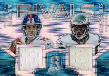 2015 Panini Spectra - Rivals Neon Blue #RV-MS Eli Manning / Darren Sproles Front