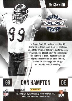 2015 Panini Spectra - Super Bowl Signatures #SBXX-DH Dan Hampton Back