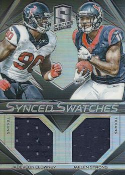 2015 Panini Spectra - Synced Swatches #SS-HOU Jadeveon Clowney / Jaelen Strong Front