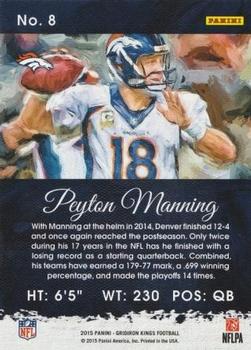 2015 Panini Gridiron Kings - Red Framed #8 Peyton Manning Back