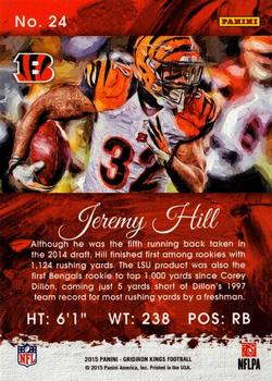2015 Panini Gridiron Kings - Red Framed #24 Jeremy Hill Back