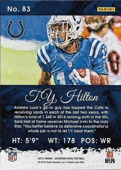 2015 Panini Gridiron Kings - Red Framed #83 T.Y. Hilton Back