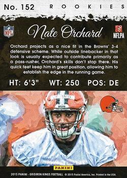 2015 Panini Gridiron Kings - Red Framed #152 Nate Orchard Back