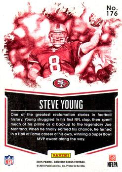 2015 Panini Gridiron Kings - Red Framed #176 Steve Young Back