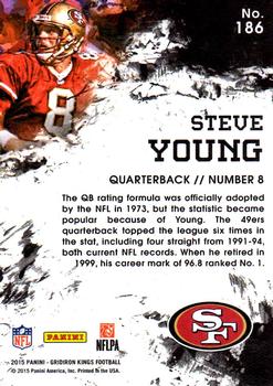 2015 Panini Gridiron Kings - Red Framed #186 Steve Young Back