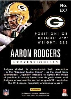 2015 Panini Gridiron Kings - Expressionists #EX7 Aaron Rodgers Back