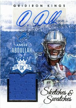 2015 Panini Gridiron Kings - Sketches and Swatches #SK-AA Ameer Abdullah Front