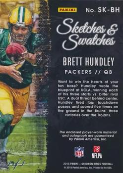 2015 Panini Gridiron Kings - Sketches and Swatches Nike Swoosh #SK-BH Brett Hundley Back