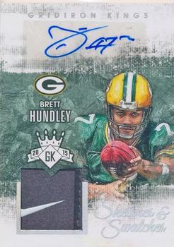 2015 Panini Gridiron Kings - Sketches and Swatches Nike Swoosh #SK-BH Brett Hundley Front