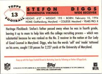 2015 Topps Heritage #13 Stefon Diggs Back