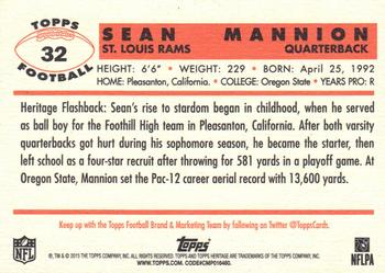 2015 Topps Heritage #32 Sean Mannion Back