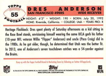2015 Topps Heritage #55 Dres Anderson Back