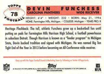 2015 Topps Heritage #78 Devin Funchess Back