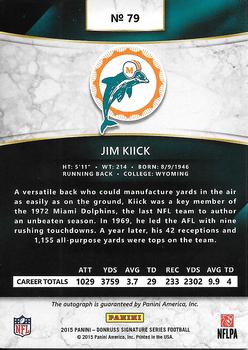 2015 Donruss Signature Series #79 Jim Kiick Back
