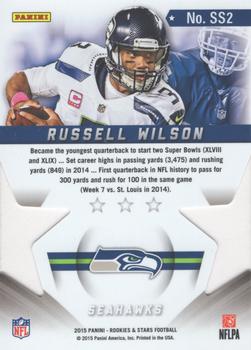 2015 Panini Rookies & Stars - Star Studded Die Cuts Red #SS2 Russell Wilson Back