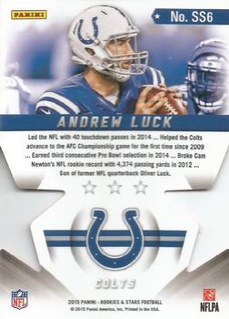 2015 Panini Rookies & Stars - Star Studded Die Cuts Red #SS6 Andrew Luck Back