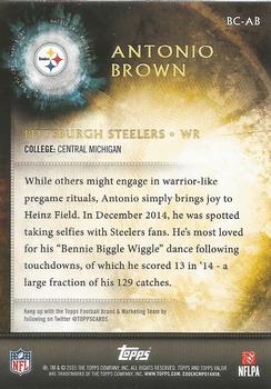 2015 Topps Valor - Battle Cry #BC-AB Antonio Brown Back