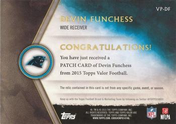 2015 Topps Valor - Patches #VP-DF Devin Funchess Back