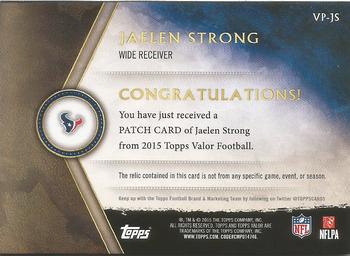 2015 Topps Valor - Patches Speed #VP-JS Jaelen Strong Back