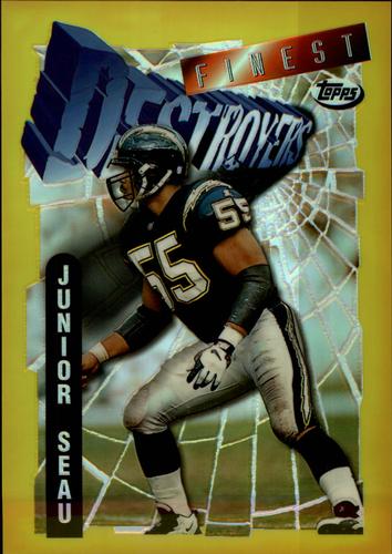 1996 Finest - Pro Bowl Jumbos Refractors #22 Junior Seau Front