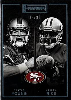 2015 Panini Playbook - Platinum #36 Steve Young / Jerry Rice Front