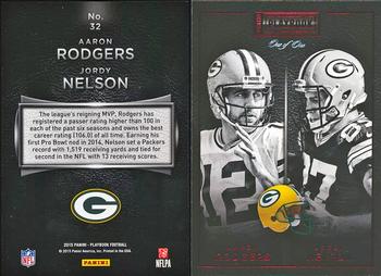 2015 Panini Playbook - Red #32 Aaron Rodgers / Jordy Nelson Back