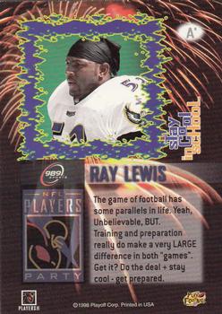 1998 989 Sports NFL Players Party (Stay Cool in School) #A* Ray Lewis Back