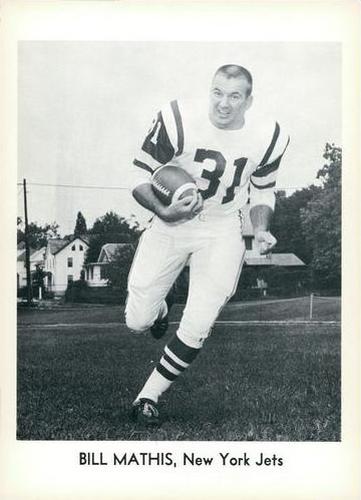 1963 Jay Publishing New York Jets #NNO Bill Mathis Front