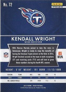 2015 Panini Prizm - Red, White, and Blue Prizm #72 Kendall Wright Back