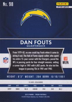 2015 Panini Prizm - Red, White, and Blue Prizm #98 Dan Fouts Back