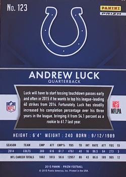2015 Panini Prizm - Red, White, and Blue Prizm #123 Andrew Luck Back